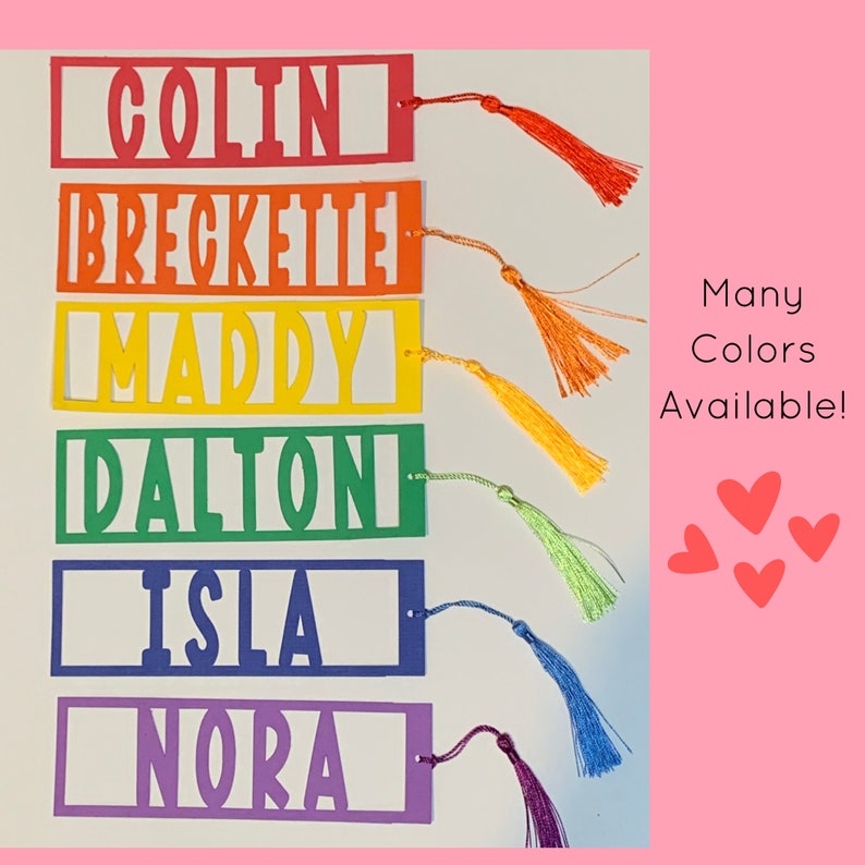 Student gift personalized name bookmarks, party favor for kids’ book-themed birthday