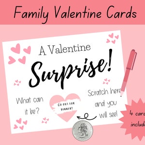 Cartes à gratter pour la Saint-Valentin, carte surprise Cartes de famille pour la Saint-Valentin Carte de la Saint-Valentin pour lui Carte de la Saint-Valentin pour elle Carte de la Saint-Valentin pour les enfants