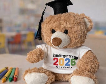 Kindergarten Graduation Bear 2026 Preschool Graduation Keepsake Teddy Bear Daycare Gift End of Year Gift Graduation Stuffed Animal
