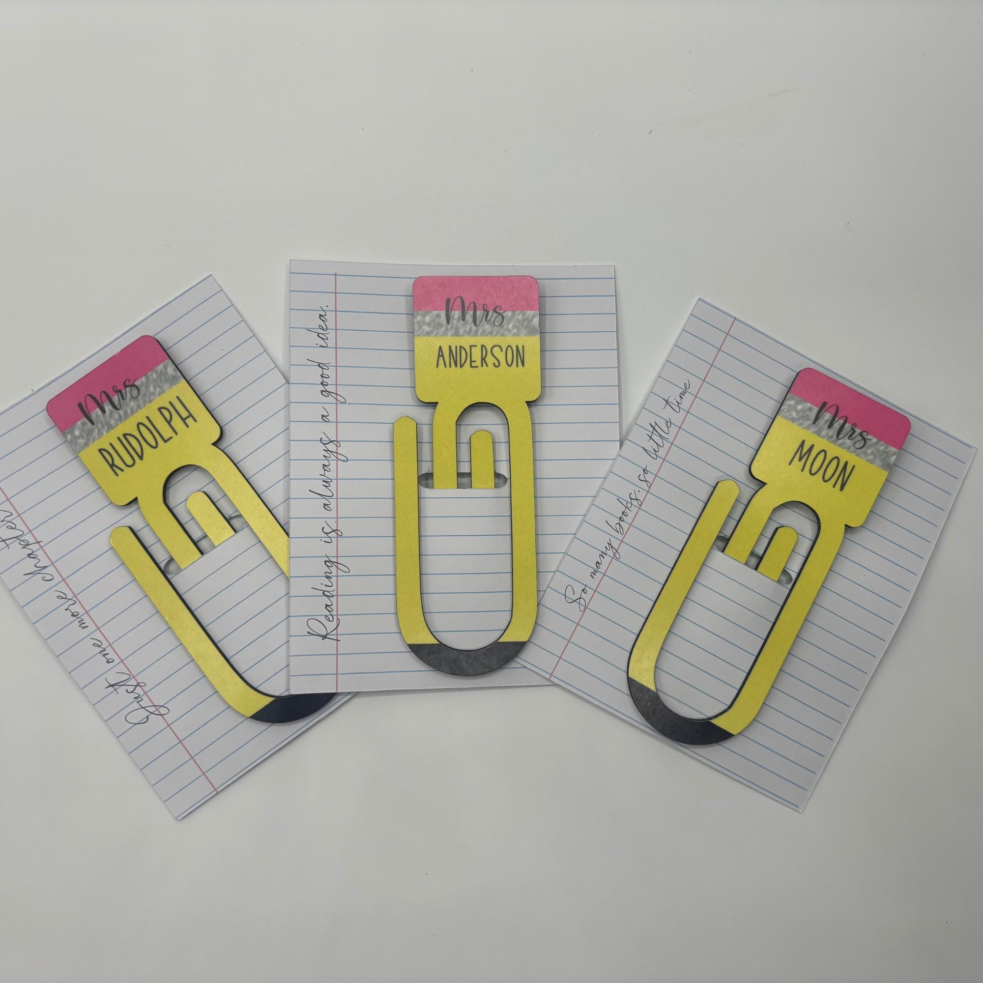 Personalized Teacher Bookmark Teacher Appreciation Gift Custom Planner clip Book Accessory Teaching Supply paperclip bookmark personalized