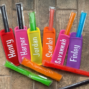 Personalized Popsicle Holder Ice Pop Holder kids summer party favor classmate gift treat bag favor classroom favor end of school year