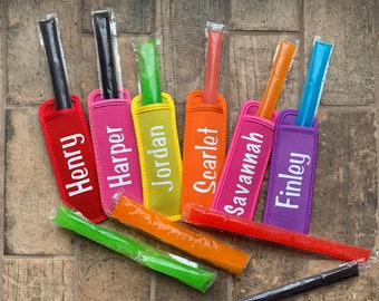 Personalized Popsicle Holder Ice Pop Holder kids summer party favor classmate gift treat bag favor classroom favor end of school year