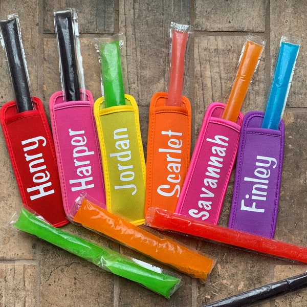 Personalized Popsicle Holder Ice Pop Holder kids summer party favor classmate gift treat bag favor classroom favor end of school year