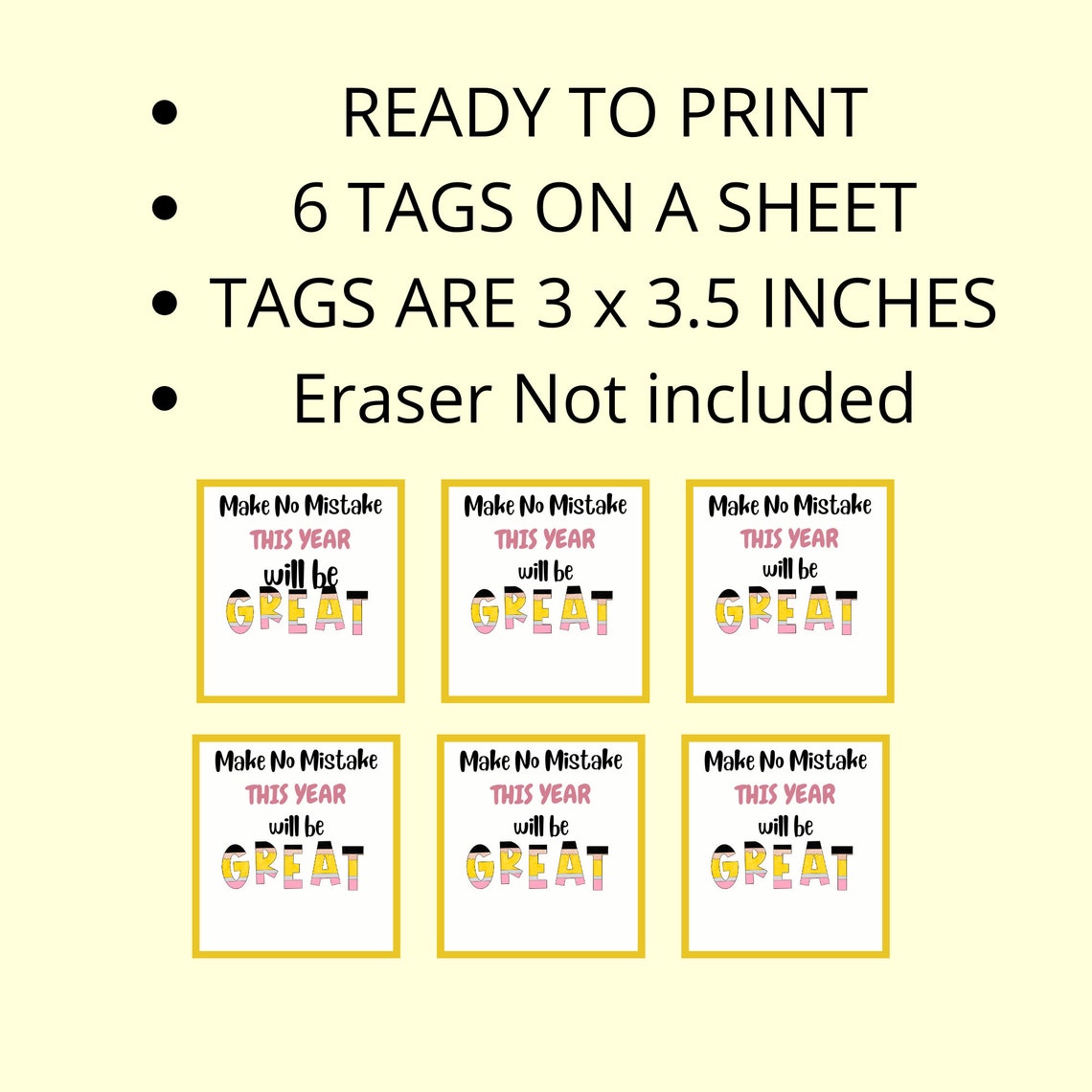 Back to School Gift Tags for Students From Teachers First Day of School ...