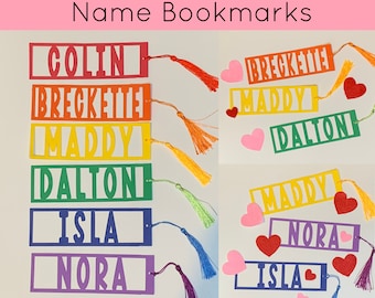 Personalized name bookmarks  booklover gift custom made bookmark student gift school bookmark booklover club party favor for kids birthday