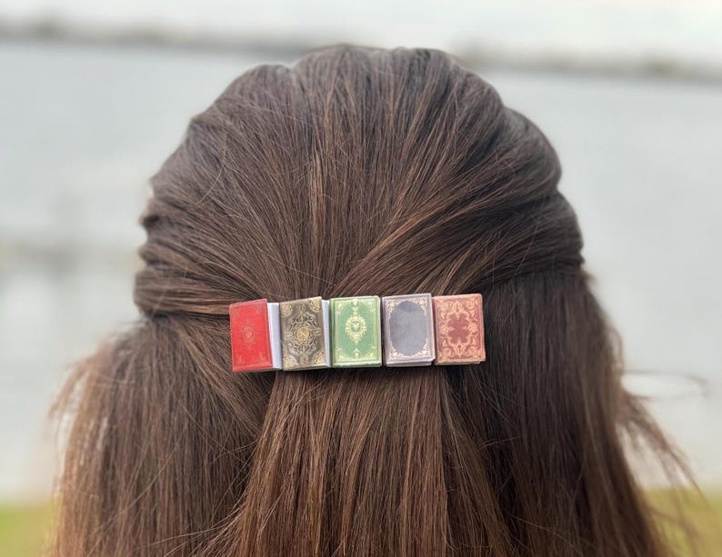 Miniature Book Hair Clip Literary Hair Barrette Unique Hair Accessory Handmade Book Clip Bookworm Present Book Club Gift Reader Accessory Literary Fashion Bookish Hair Accessory