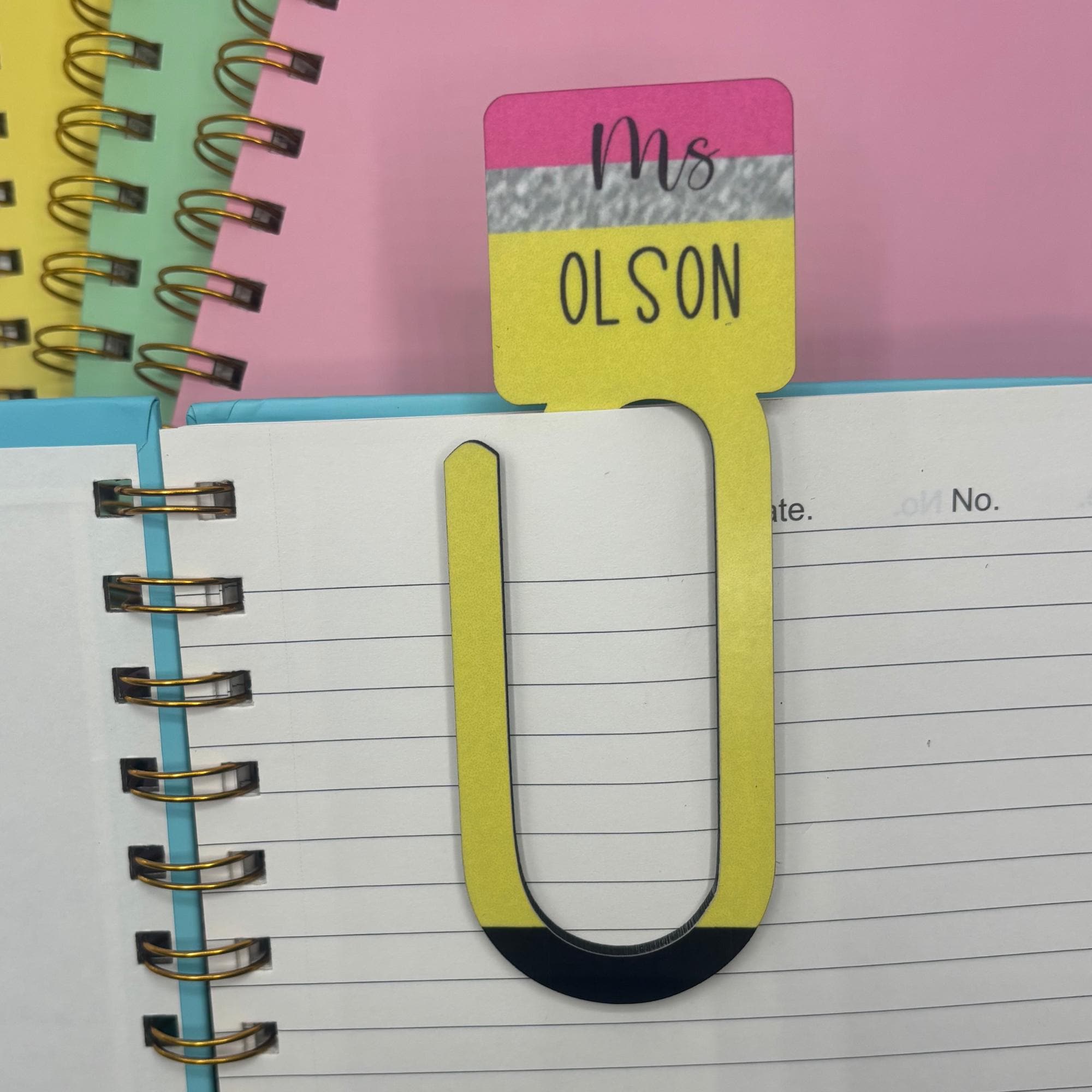 Personalized Teacher Bookmark Teacher Appreciation Gift Custom Planner clip Book Accessory Teaching Supply paperclip bookmark personalized