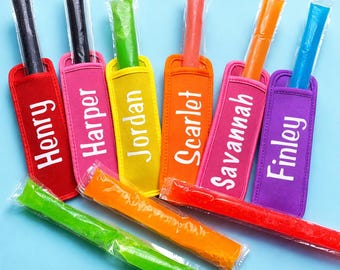 Personalized Popsicle Holder Ice Pop Holder kids summer party favor classmate gift treat bag favor classroom favor end of school year