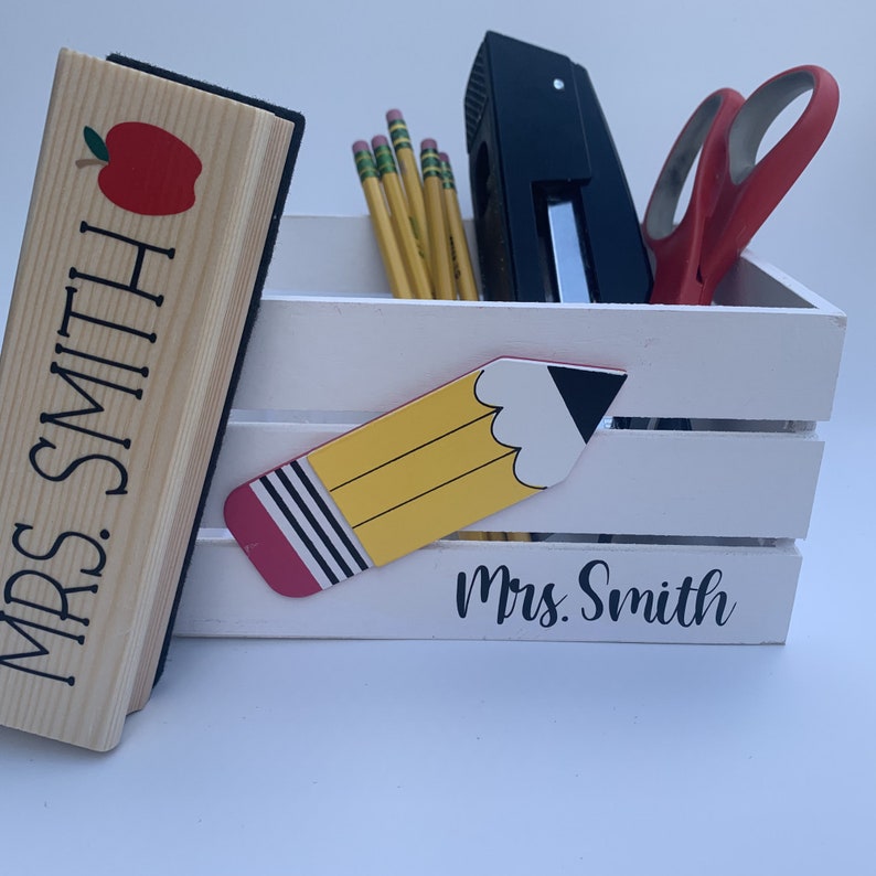 Personalized Teacher Gift Pencil Organizer Back to School Gift Kinder ...