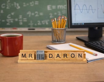 Placa de nombre personalizada para escritorio de profesor de matemáticas, regalo personalizado para profesor masculino, decoración de escritorio para aula, regalo de agradecimiento para profesor, regalo de graduación