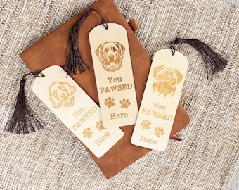 Regalo para amantes de los perros, mamá perro, regalo personalizado para perro, marcapáginas para amantes de las mascotas, marcapáginas para niños, papá perro, regalo para amantes de los animales, raza de mascota para amantes de los libros