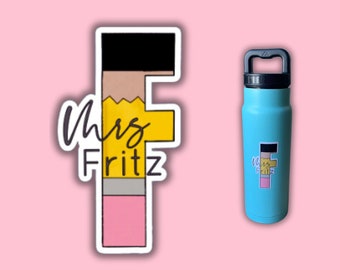 Sticker nom de professeur personnalisé Sticker bouteille d'eau Agenda professeur cadeau professeur Sticker ordinateur portable Sticker professeur personnalisé vinyle autocollant
