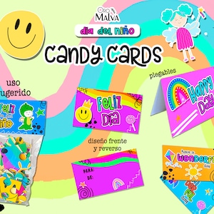 Cartes de bonbons pour la fête des enfants, cartes-cadeaux personnalisées, étiquettes