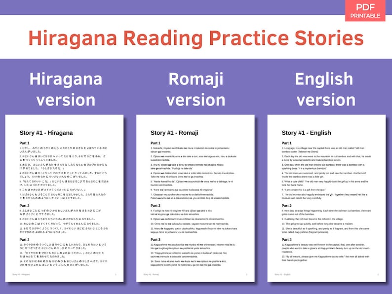 Histoires de pratique de lecture Hiragana pour les débutants image 1