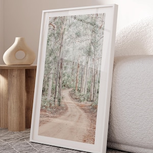 Dirt road print, country, desert, farmhouse, Gumtree, trees, sand dune,Greenery, Australia landscape, bushland, Australiana landscape poster