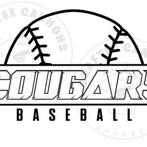 cougars baseball, baseball svg, sports team png, mascot logo, game day shirt, team cougars svg, cricut baseball, varsity font, sublimation,