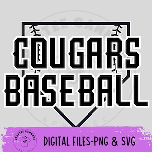 Cougars Baseball Svg, Baseball Svg, Cougars Svg, Cougars Baseball PNG, Baseball PNG, Cougars PNG