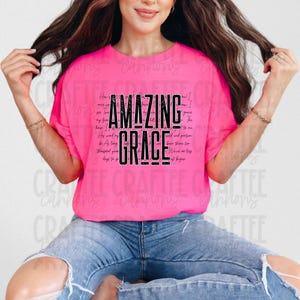 Amazing Grace PNG Bundle | 4 Variations | Christian Sublimation Design | Retro Scripture Shirt Design | Faith PNG for Shirts