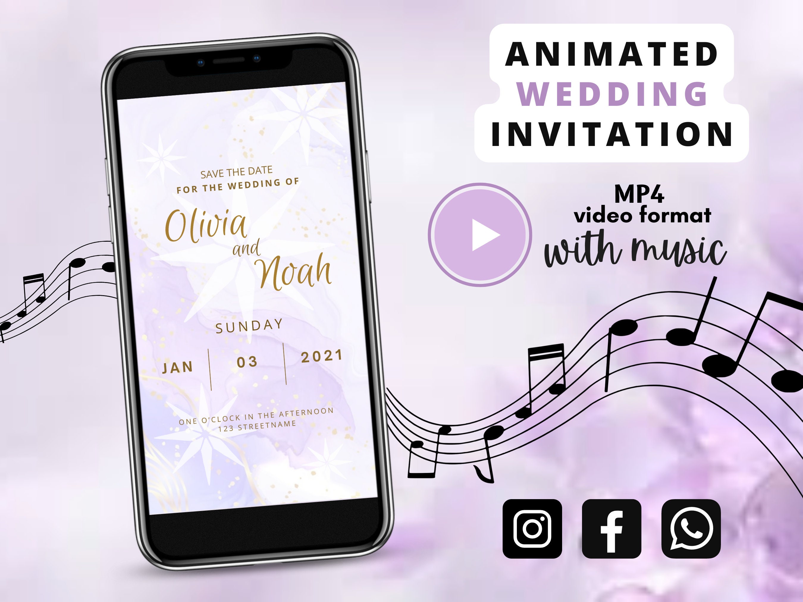 Digital Wedding Invitation Card Animated Wedding Invitation - Etsy Digital Wedding Invitation Card Animated Wedding Invitation - Etsy
