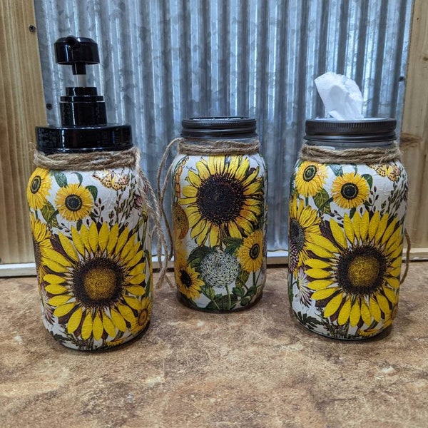 Sunflower Bathroom Set Etsy