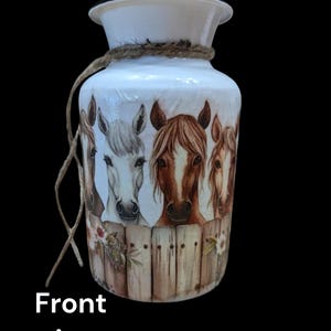 Horses on a fence Milk Jug Vase