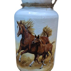 Galloping Horses Milk Jug Vase