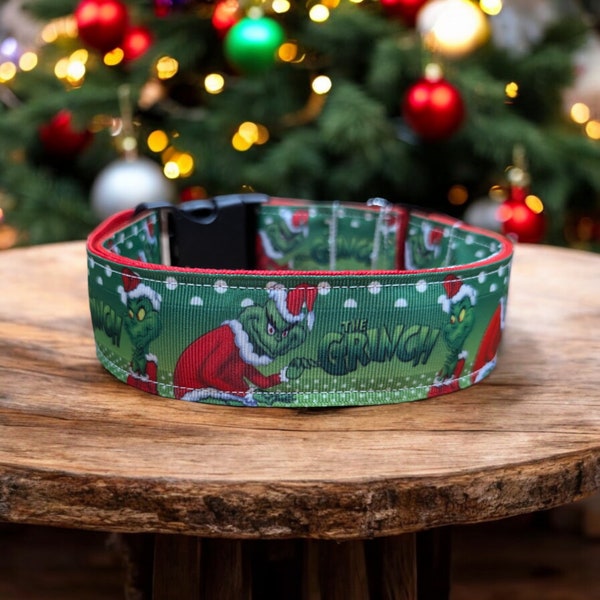 Grinch Christmas New Adjustable Dog Collar, Fashion Necklace Collar