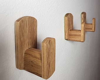 Oak Decorative Wall Coat Rack Hangers, Small Self-Adhesive hooks, Wooden Hook for Hallway Storage, Wall Hook Without Drilling, Wardrobe hook