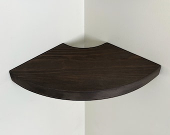 Étagère d'angle, bord arrondi, idéale pour babyphone, appareil photo, étagère flottante en bois à rayon arrondi, rangement d'angle rustique, TheArtOfShelves