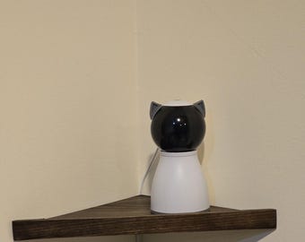 Estantería de esquina con borde frontal protector, estantes para cámara de seguridad, tamaño personal, estante flotante rústico, estante de pared de madera, TheArtOfShelves