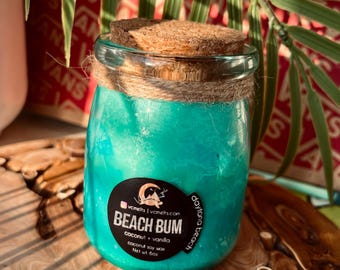 Beach Bum Coconut Soy Candle – Surf-Inspired Summer Scent (8oz)