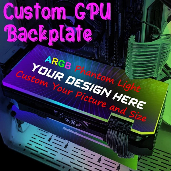 Custom Your Picture & Size ARGB Phantom Light Screen GPU Backplate,ARGB Graphics Card Backplate, Colorful Light Screen Gpu Backplate