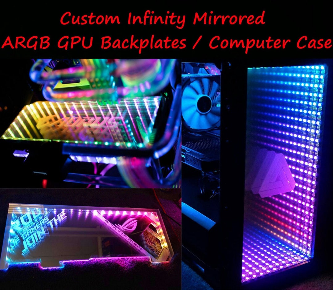 Custom Your Picture & Size Infinity Mirrored GPU Backplate ARGB Phantom
