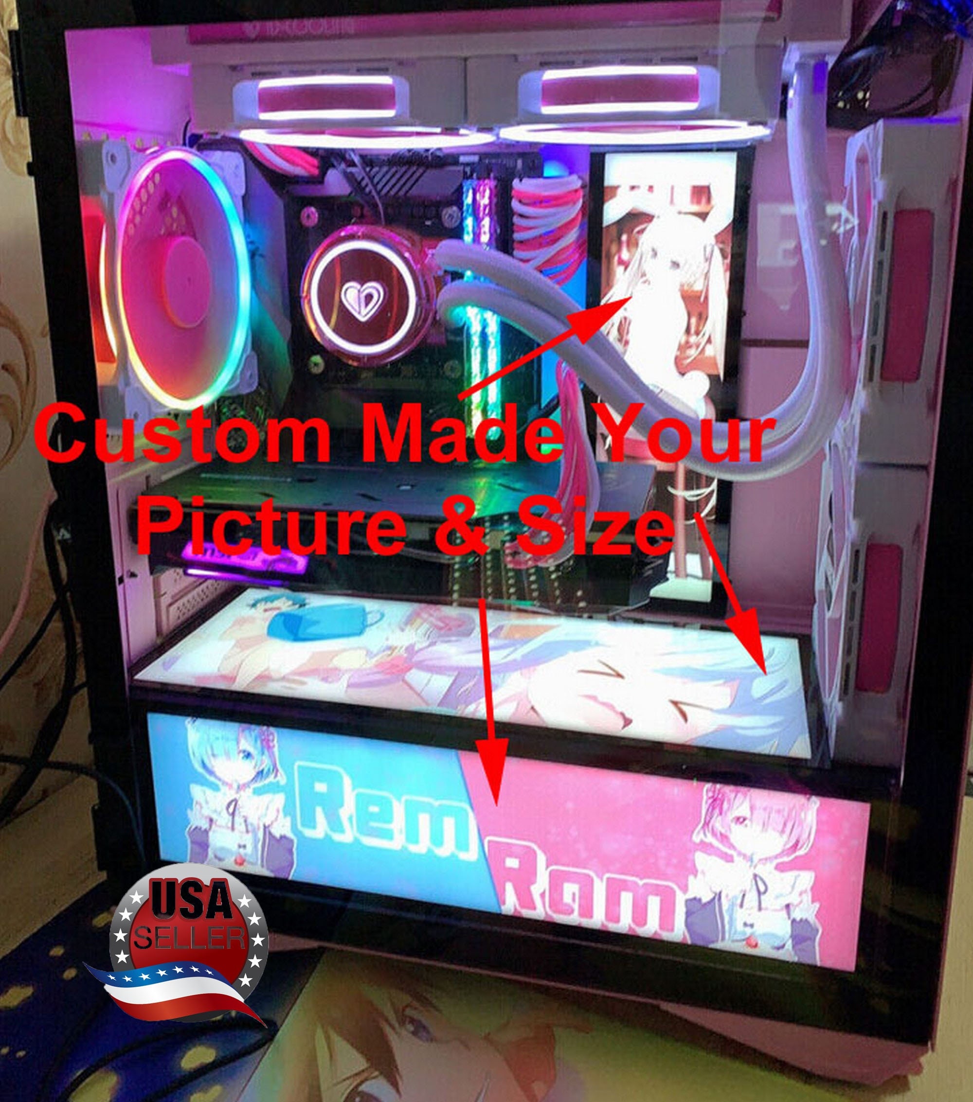 Anime Computer Case ATX Mid Tower PC Gaming Case  Front USB Port   QuickRelease Tempered Glass Side Panel  Cable Management System   WaterCooling Ready  PinkA  Amazonca Electronics