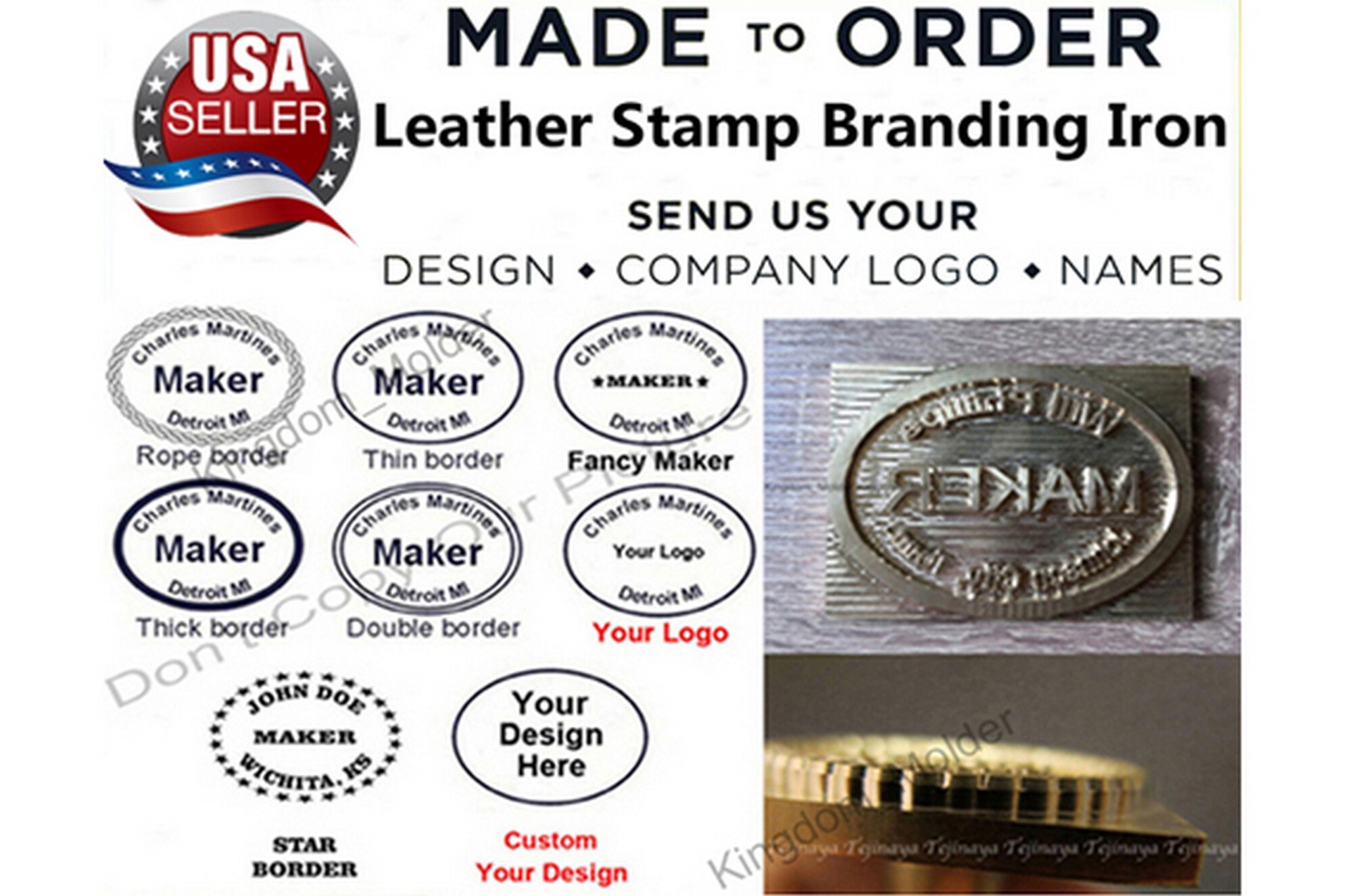 3cm Custom Leather Stamp Maker Logo/timber Wood Stamp/branding Etsy