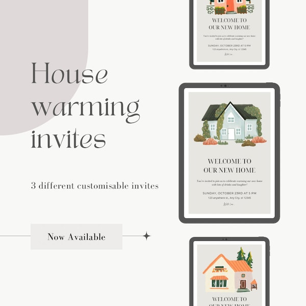 House warming invitation , digital invite , evite, housewarming party , customisable invite , invite template , house warming template