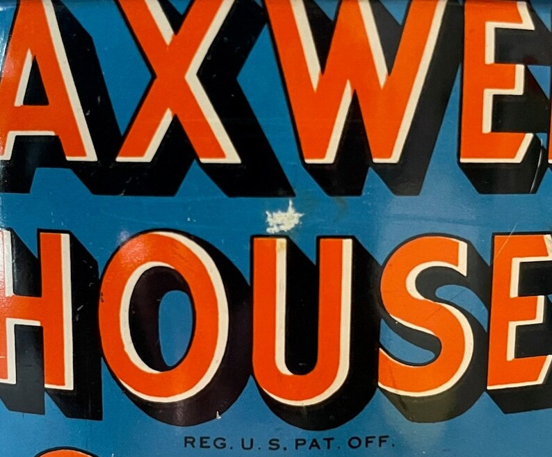 Vintage Maxwell House Coffee Key Wind Tin Hoboken NJ No Lid Etsy