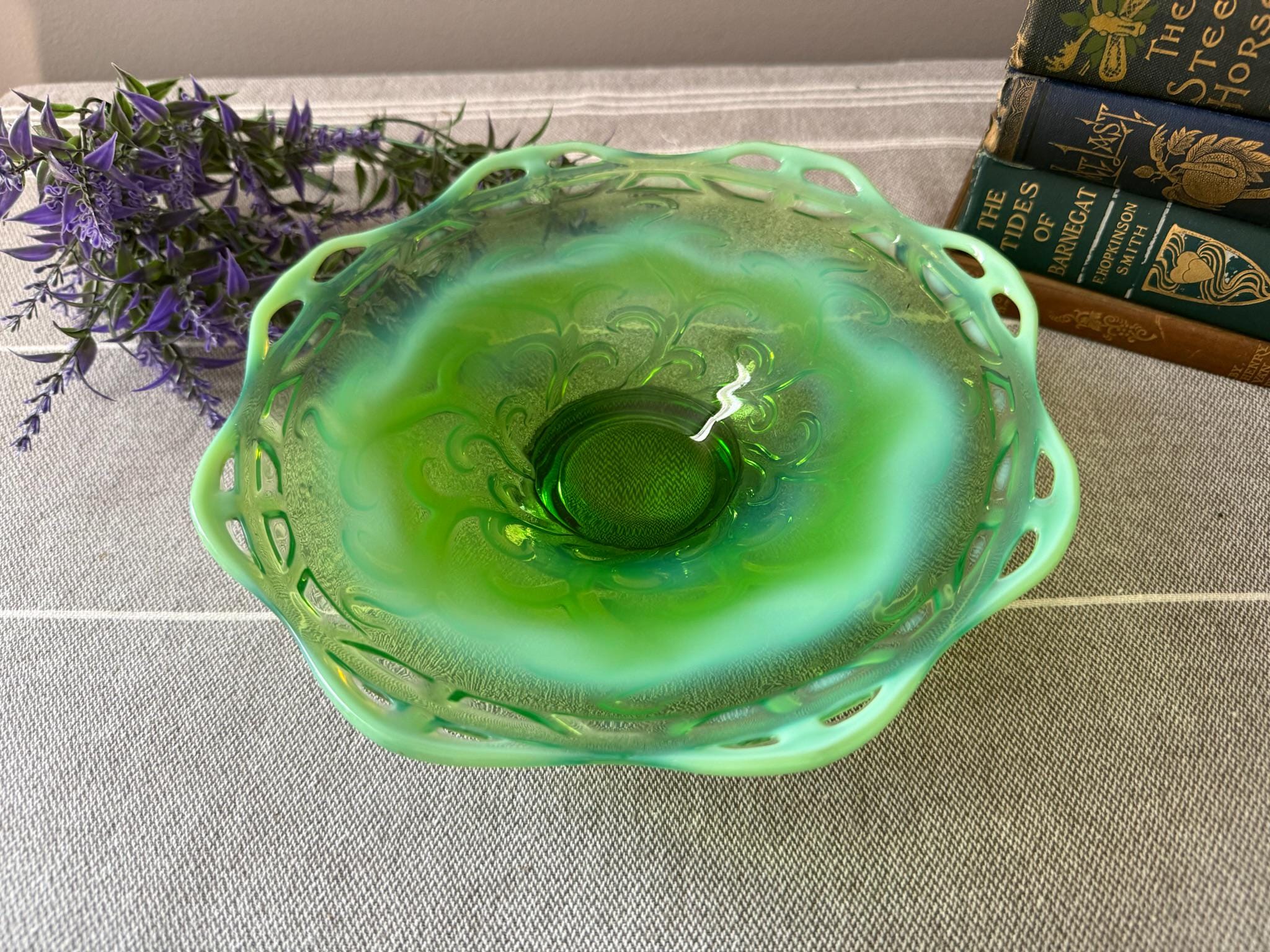 Antique Glass Green Opalescent - Etsy