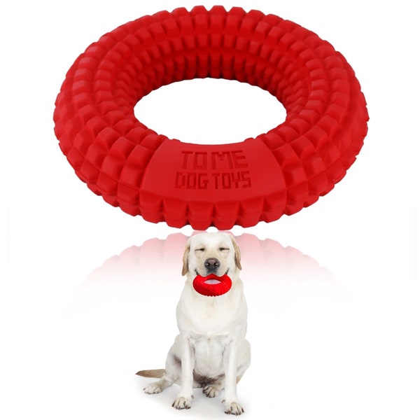 TOME DOG TOYS - Ring Solid – Dog Toys for Aggressive Chewers – Natural Rubber Puppy Teething Rings – Indestructible Dog Toys m/l size dogs