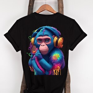 Graffiti Monkey T-shirt 2, Monkey Lovers Shirt, Animal Gift, Geeks, Headphones Shirt, Monkey Shirt, Gift For Men, Gift For Women, Pet Lover