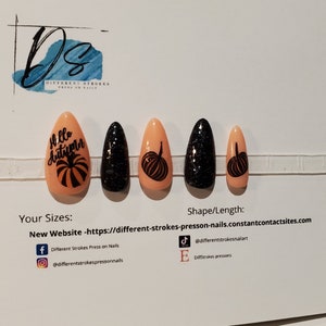 Cute Peachy Pumpkin Fall nail set