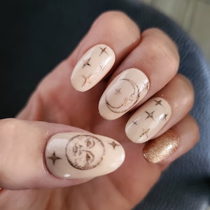 Celestial Holographic Rose Gold Moon design