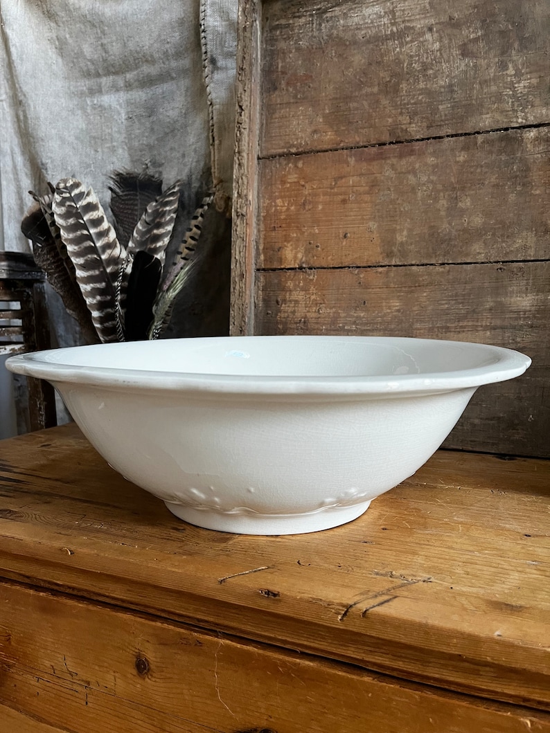 Large Ironstone Bowl - Etsy
