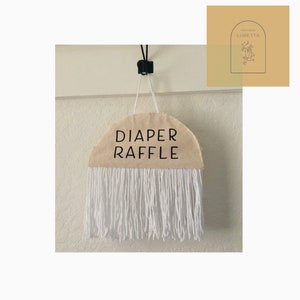 Boho Macrame Hanging sign for Diaper raffle game