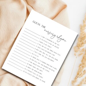 Guess The Nursery Rhyme Printable