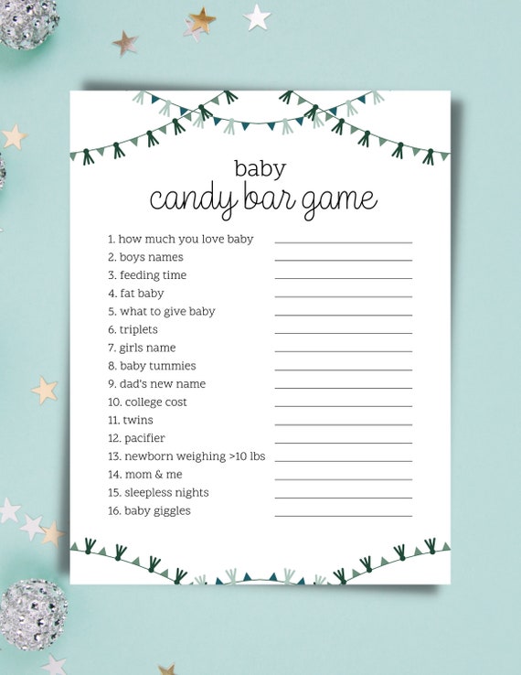 Baby Candy Bar Game Printable Baby Shower Game With Green - Etsy