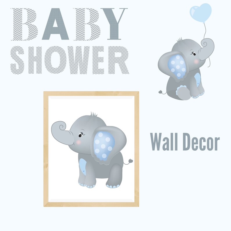 Baby Elephant Clipart Elephant Nursery Elephant Baby Shower Etsy
