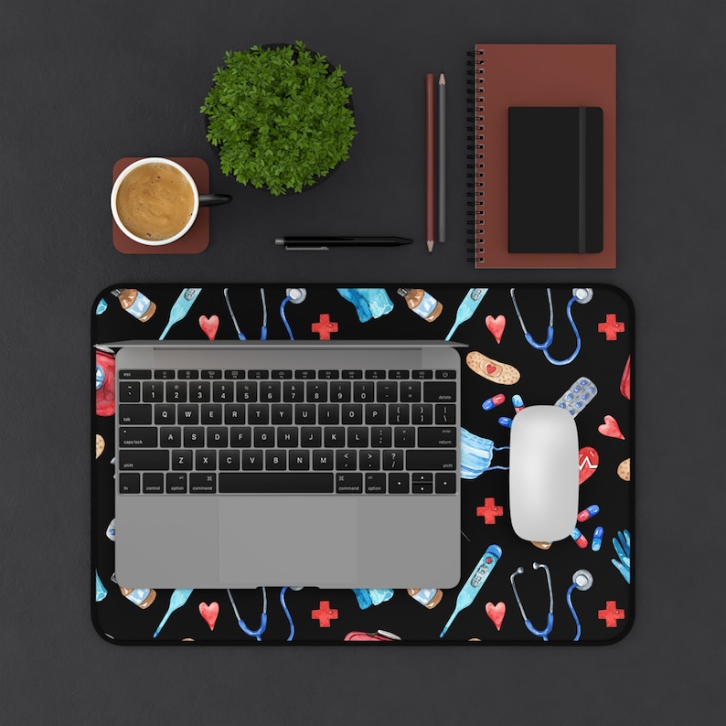 Nurse Desk Mat Mousepad, RN Desk Mat, Medical Design Desk Mat, Nursing
