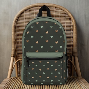 Kids Backpack for school, Boho Heart Backpack, Black Backpack, Backpack school bag, Toddler backpack, Custom backpack, Waterproof backpack.