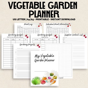 Vegetable Garden Planner and Journal - Gardening Planner Printable - Gardening Planning and Notebook